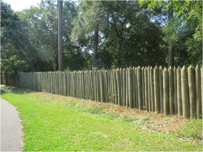 The Charles Towne Landing State Historic Site features a reconstructed palisade wall. Credit: Andrew Agha.