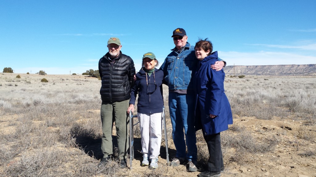 Gordon Wilson, TAC Chairman of the Board, visiting the Conservancy's 501st Saved Site with fellow board members, William 'Bill' Lipe and Carol Condie (left), and Dorinda Oliver (right). Photo credit: TAC Archives