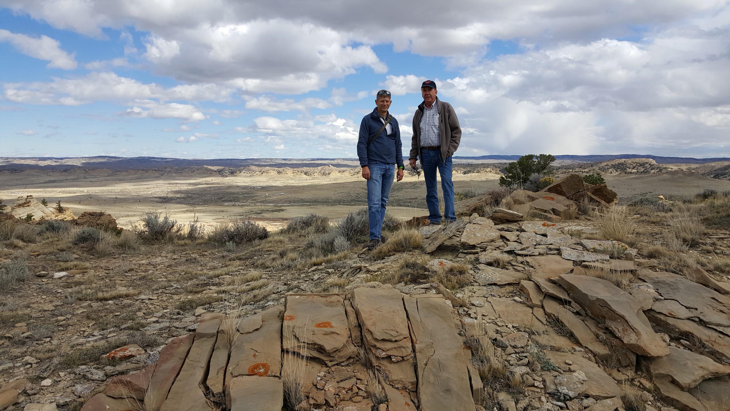 U.S. Department of Energy representative Todd Stribley (left) and Conservancy President Mark Michel met last year to inspect the property. Credit: The Archaeological Conservancy.